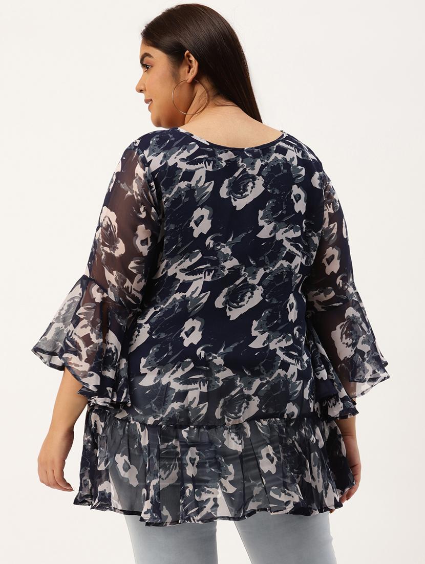 women's layered round neck top - 20033415 - Standard Image - 2