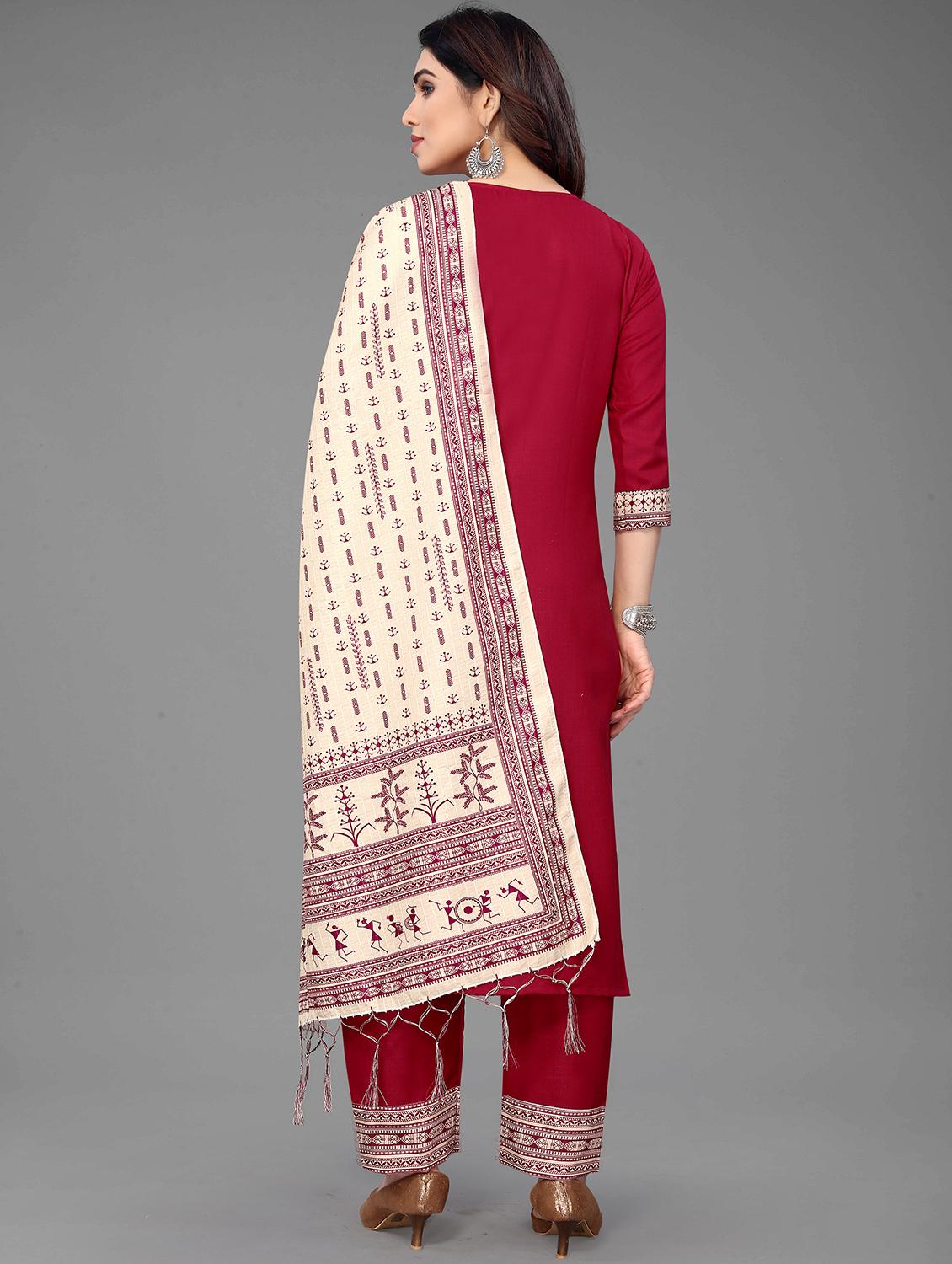printed kurta pant set with dupatta - 20035331 - Standard Image - 2