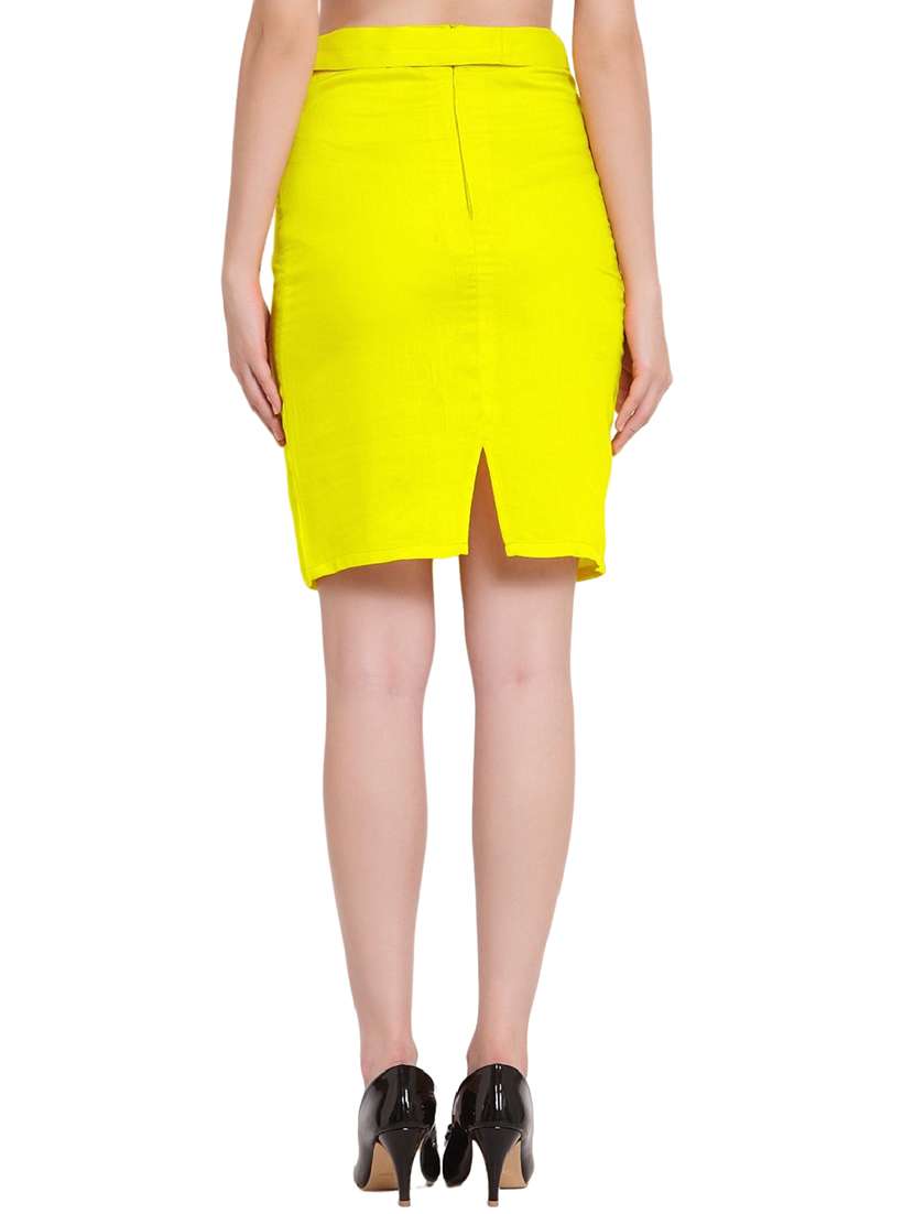 yellow solids pencil skirt - 20036669 - Standard Image - 2