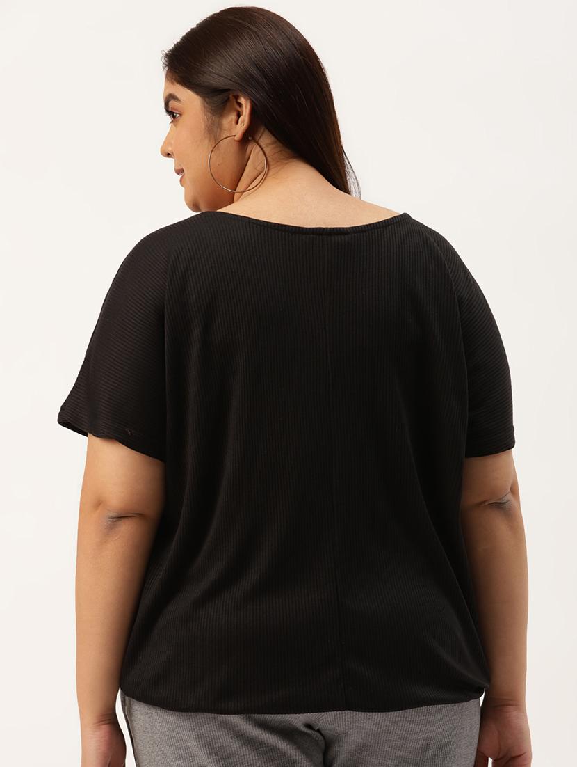 women's straight round neck top - 20038356 - Standard Image - 2