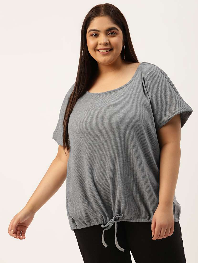 women's straight round neck top
