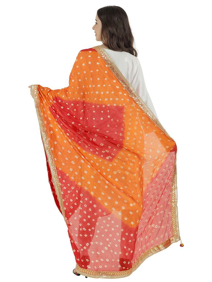 gota attached bandhani dupatta  - 20038360 -  Standard Image - 2
