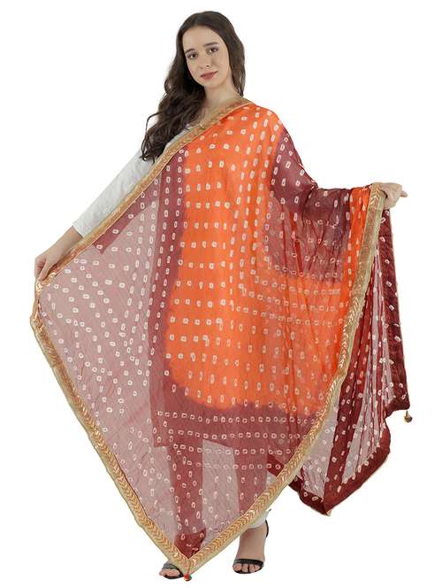 gota attached bandhani dupatta  - 20038368 -  Standard Image - 0