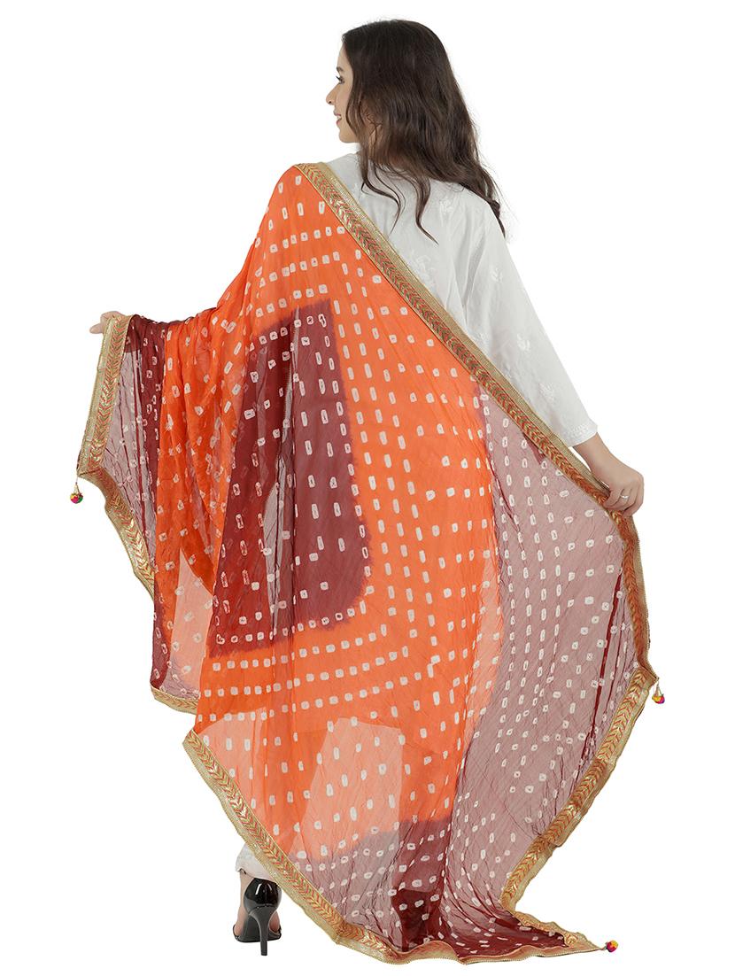 gota attached bandhani dupatta - 20038368 - Standard Image - 2