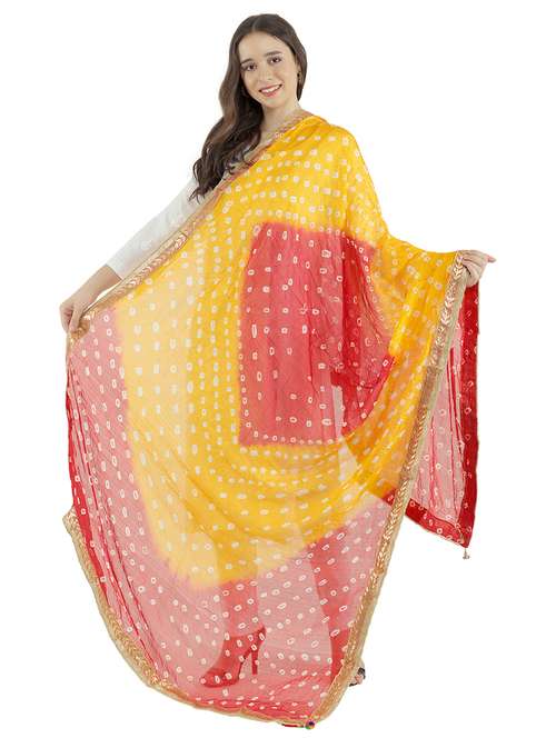 gota attached bandhani dupatta  - 20038371 -  Standard Image - 0