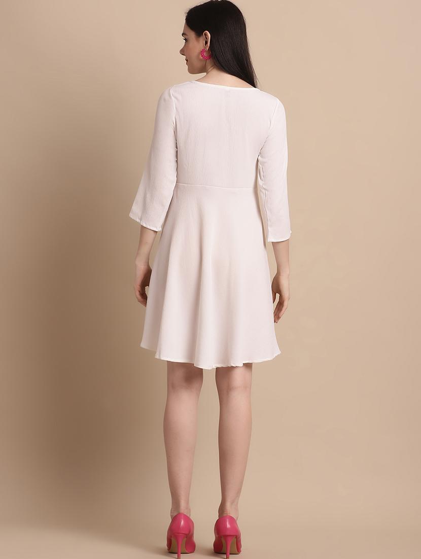 women's fit & flare solid dress - 20038861 - Standard Image - 2