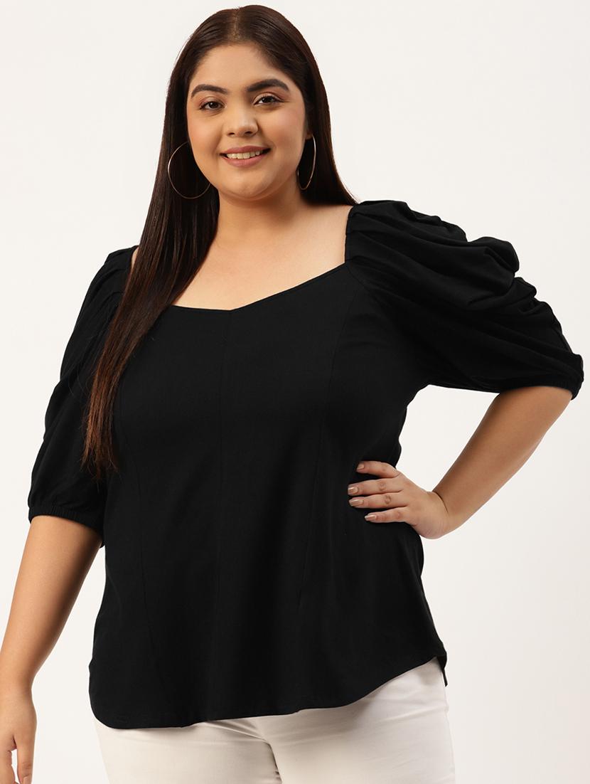 women's straight sweetheart neck top - 20039040 - Zoom Image - 0