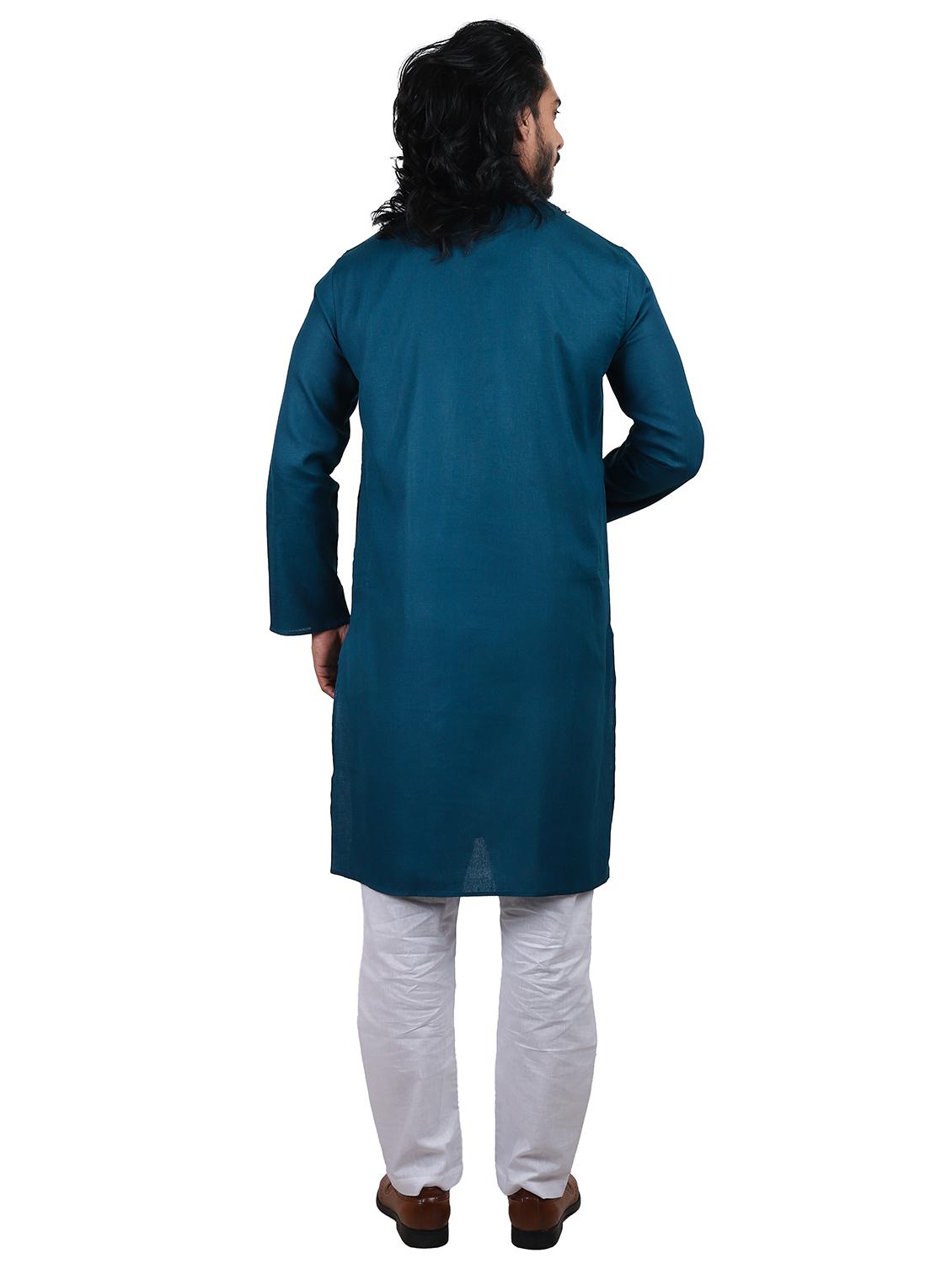 embroidered mandarin neck kurta - 20039131 - Standard Image - 2