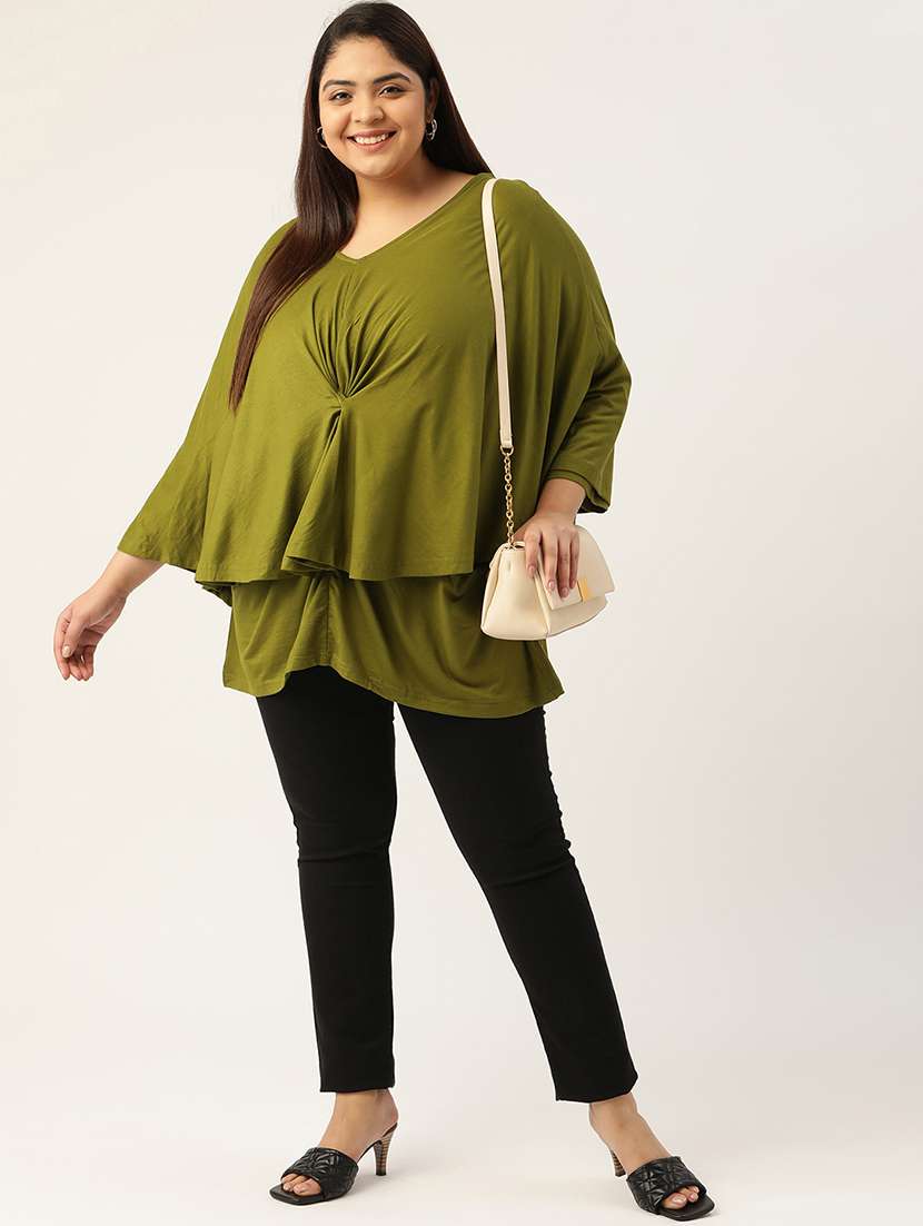 women's straight v neck top - 20039227 -  Standard Image - 2