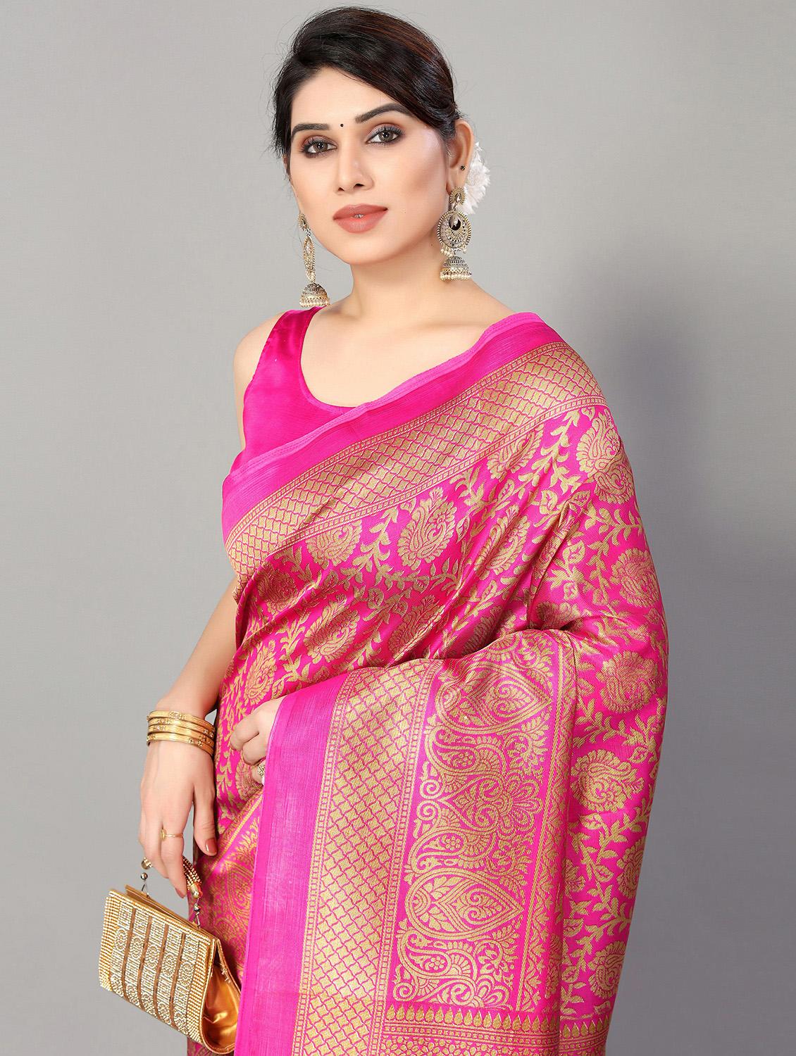 pink silk blend mysore saree - 20039241 - Standard Image - 2