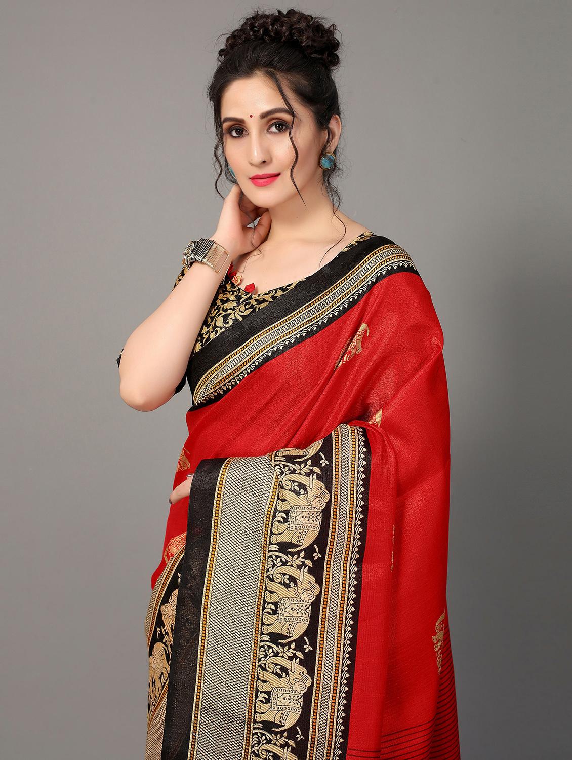 women's conversational red colored saree - 20039280 - Standard Image - 2