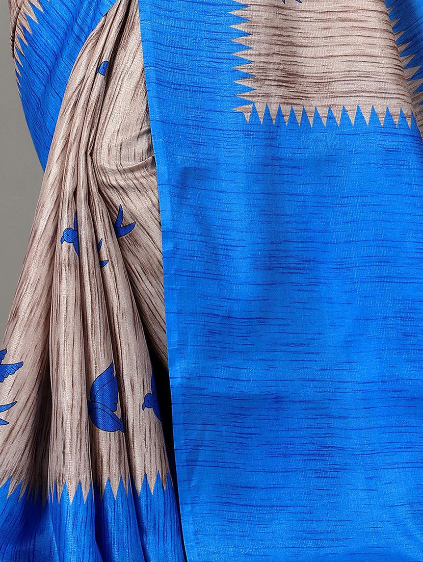 blue silk blend mysore saree - 20039291 - Standard Image - 2