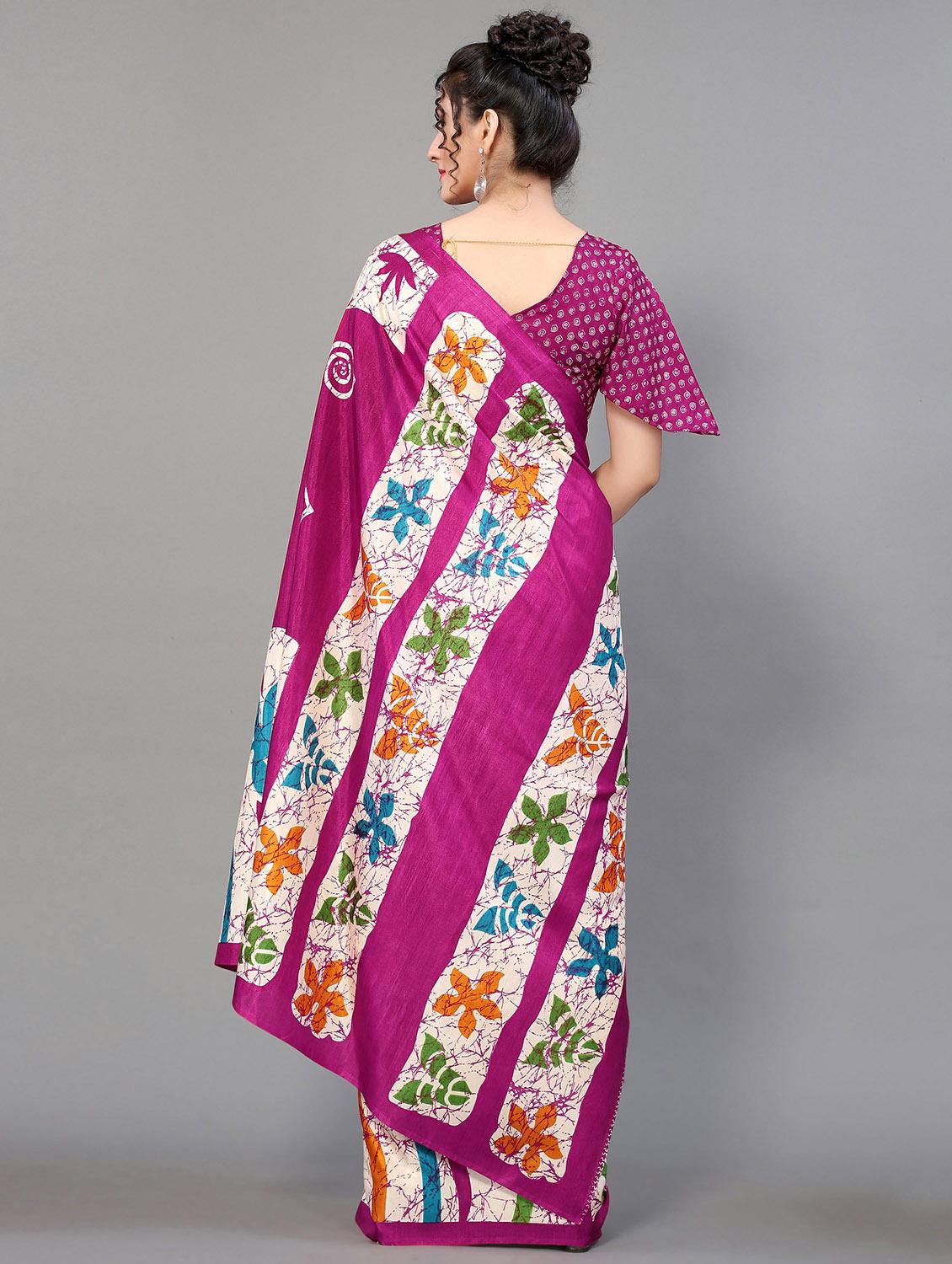 purple silk blend mysore saree - 20039344 - Standard Image - 2