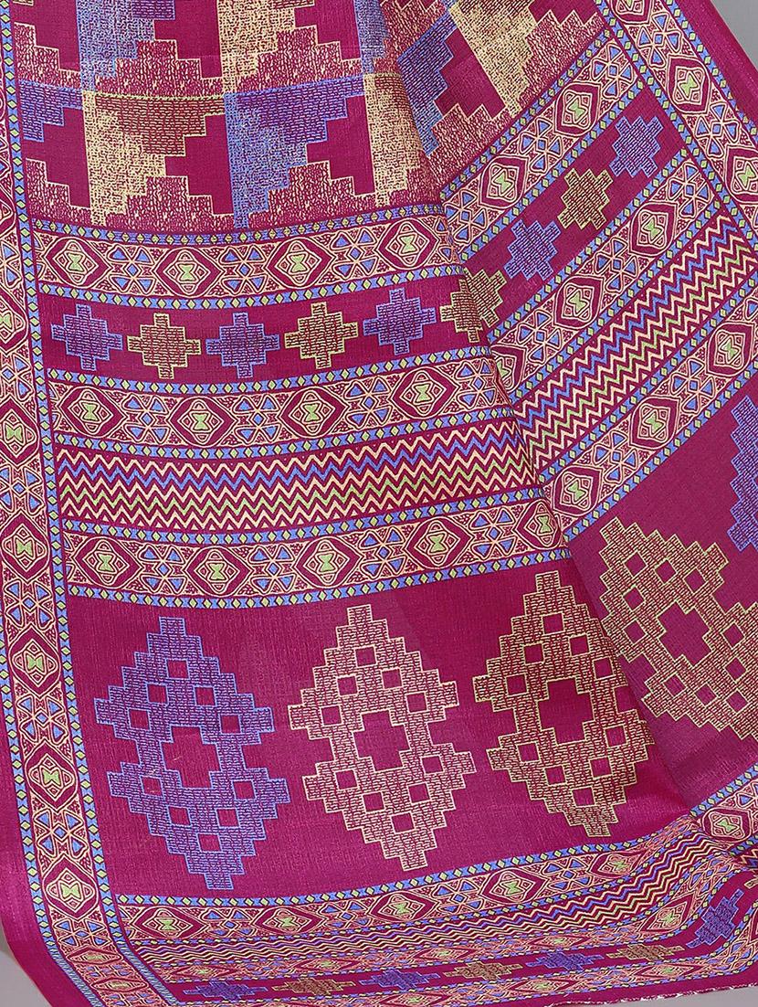 purple silk blend mysore saree with blouse - 20039413 - Standard Image - 2