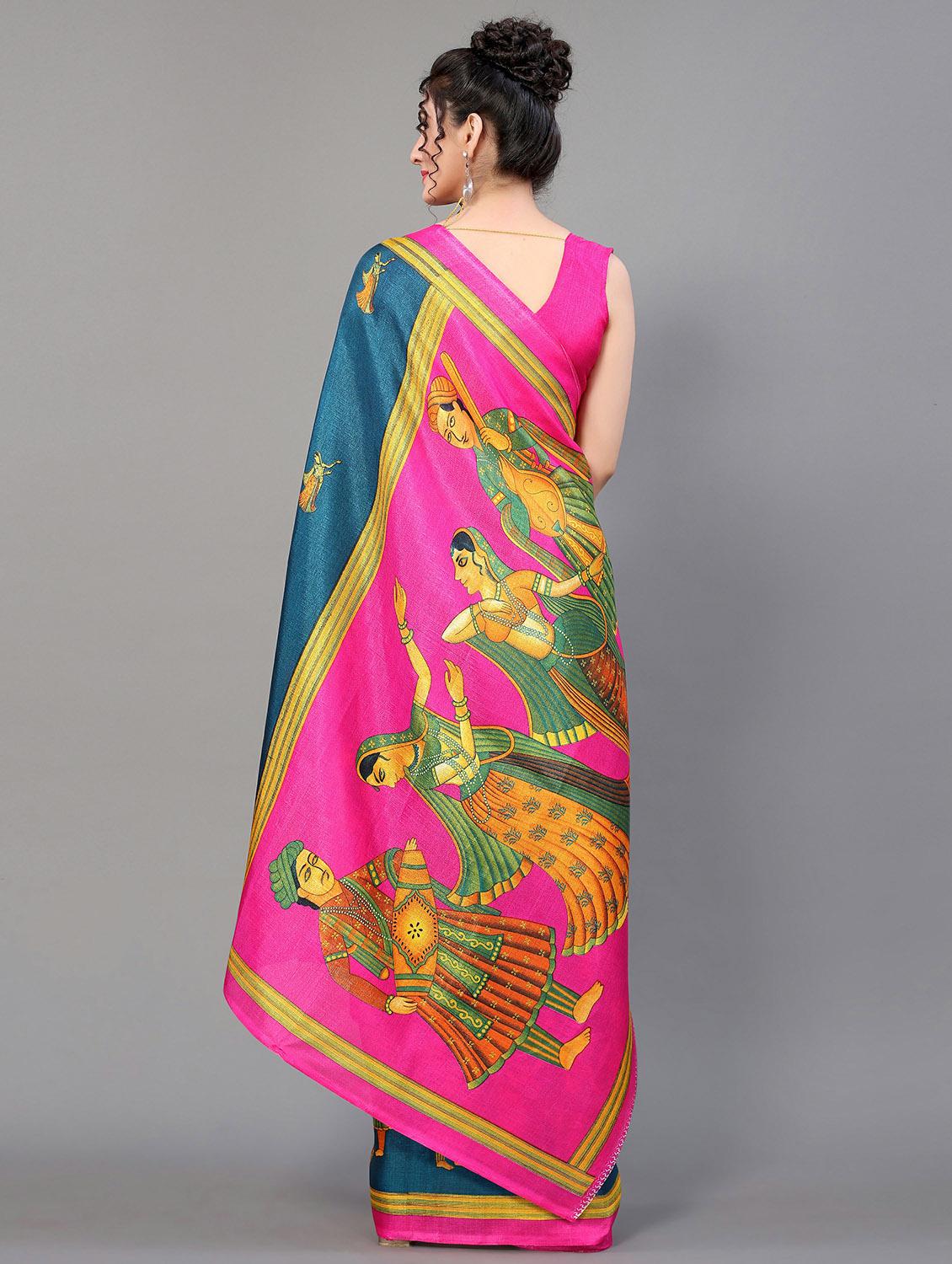 green silk blend mysore saree with blouse - 20039421 - Standard Image - 2