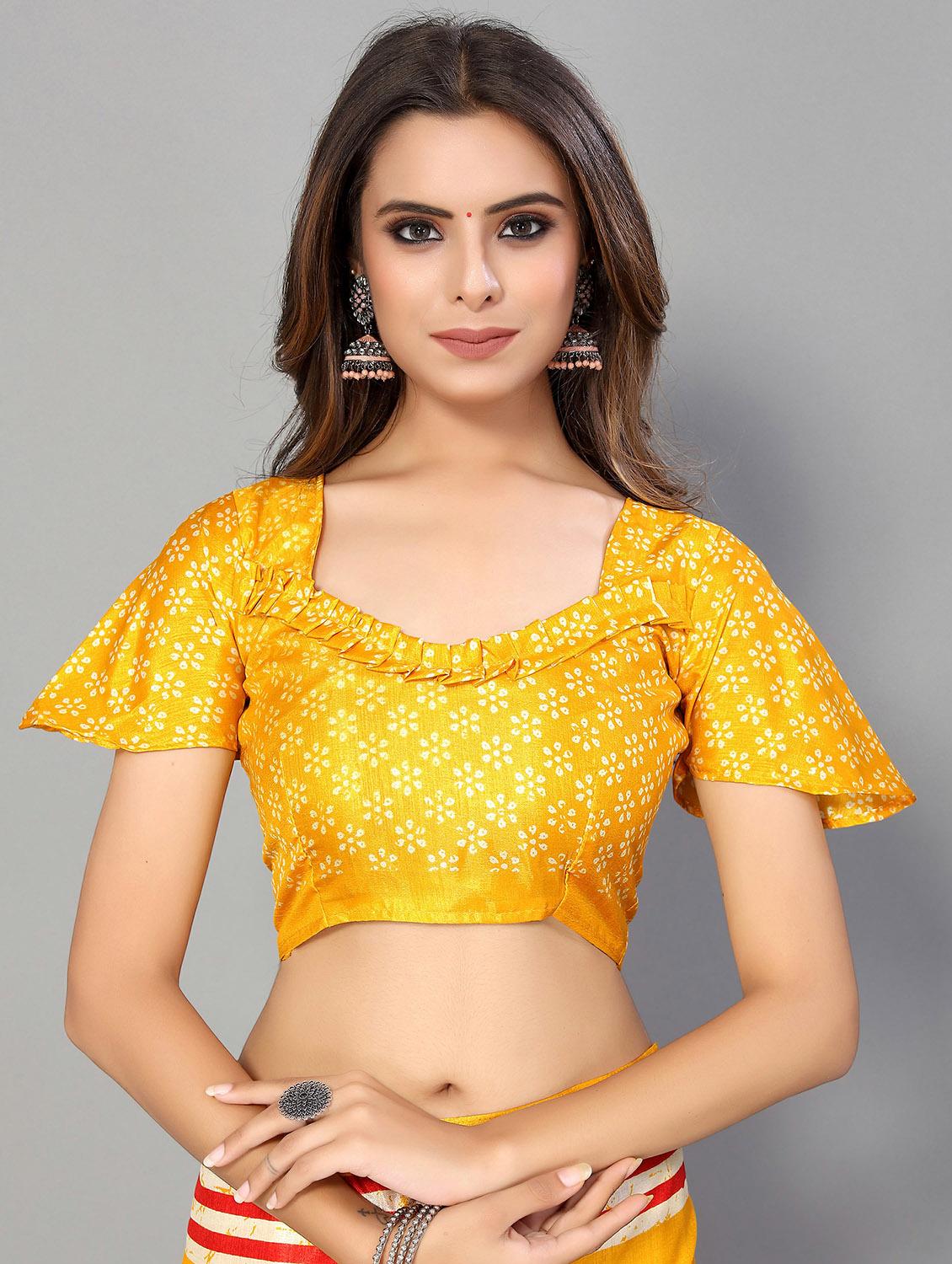 yellow silk blend mysore saree - 20039463 - Standard Image - 2
