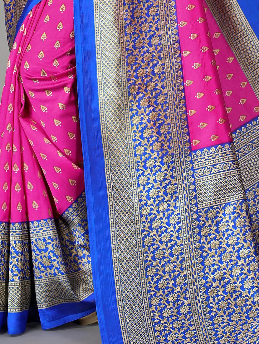 women's self design pink colored saree with blouse - 20039507 - Standard Image - 2