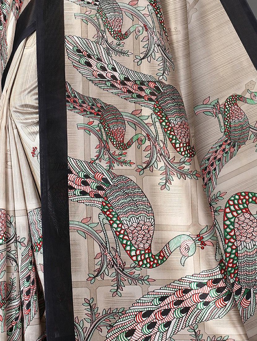 cream mysore silk saree with blouse - 20039555 - Standard Image - 2