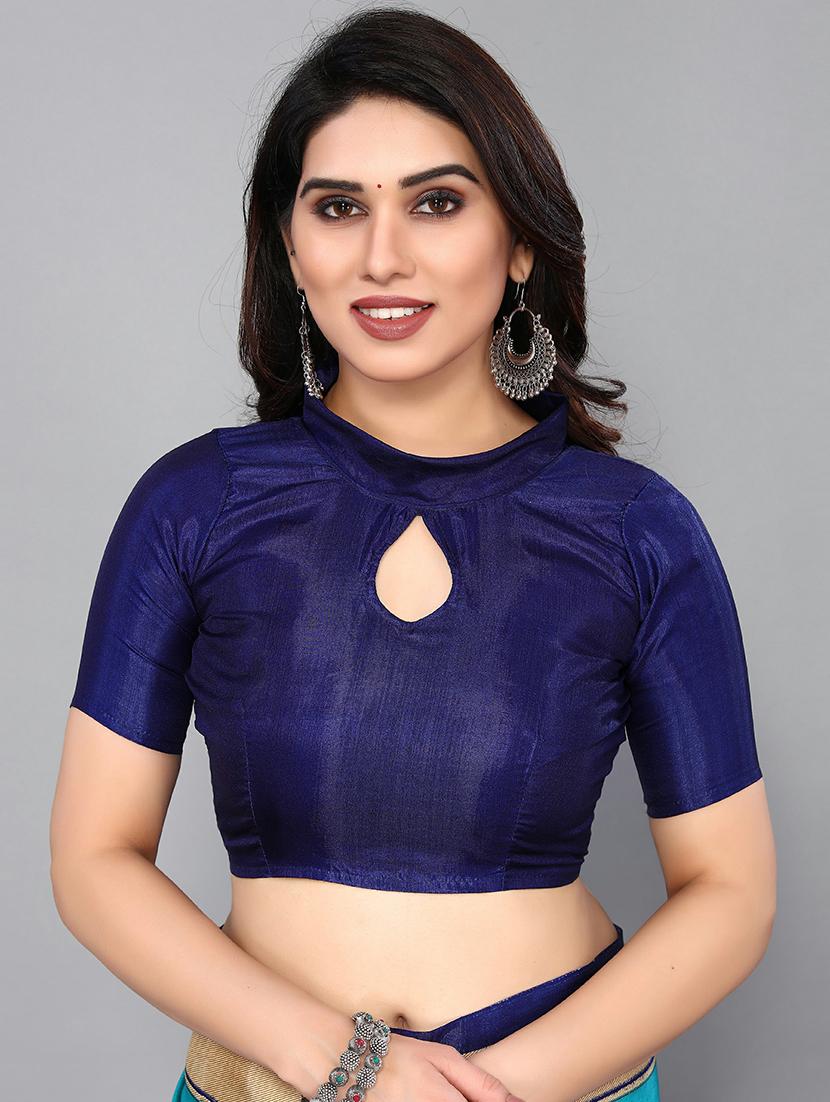 blue silk blend patola saree with blouse - 20039578 - Standard Image - 2