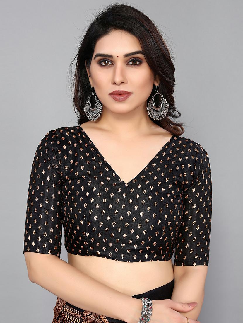 black silk blend mysore saree - 20039592 - Standard Image - 2