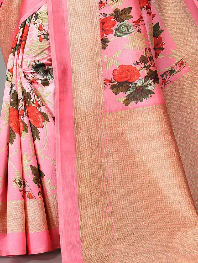 pink silk blend mysore saree - 20039593 - Standard Image - 2