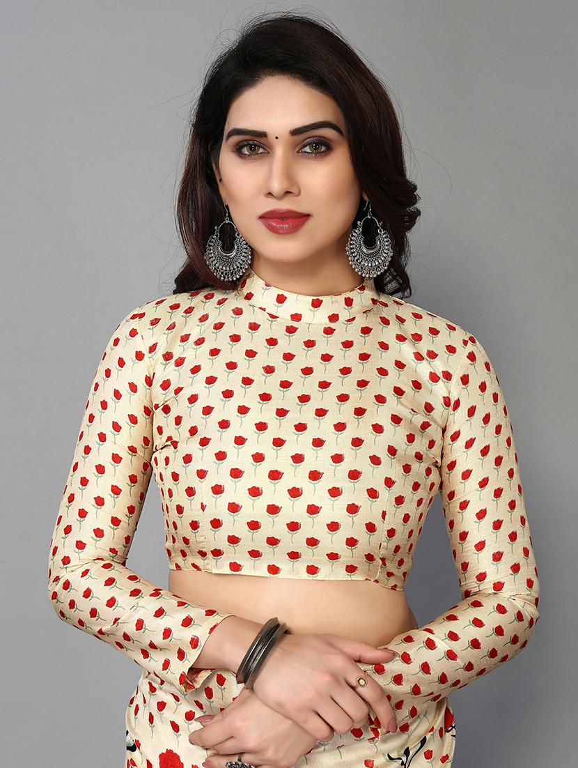 floral printed mysore silk saree with blouse - 20039622 - Standard Image - 2