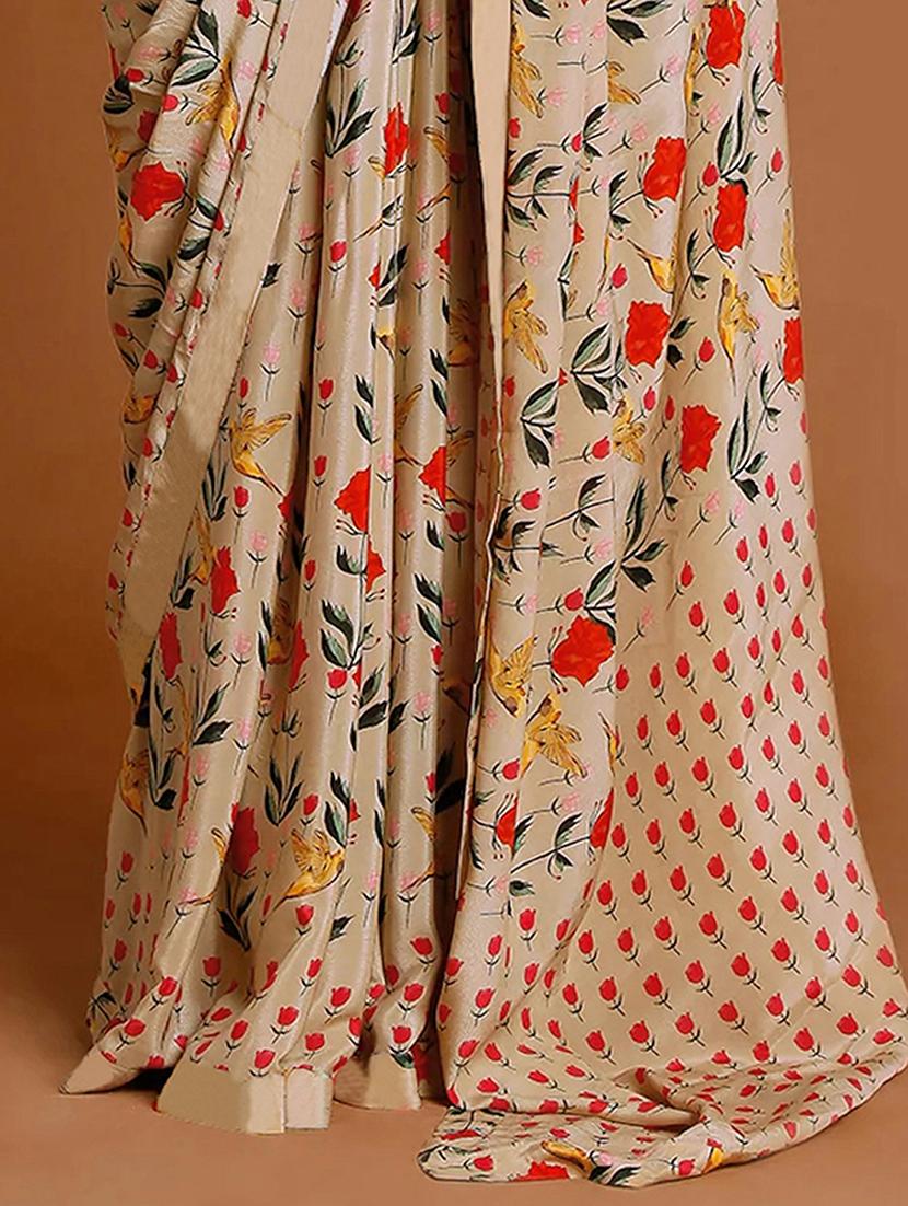 floral printed mysore silk saree with blouse - 20039624 - Standard Image - 2