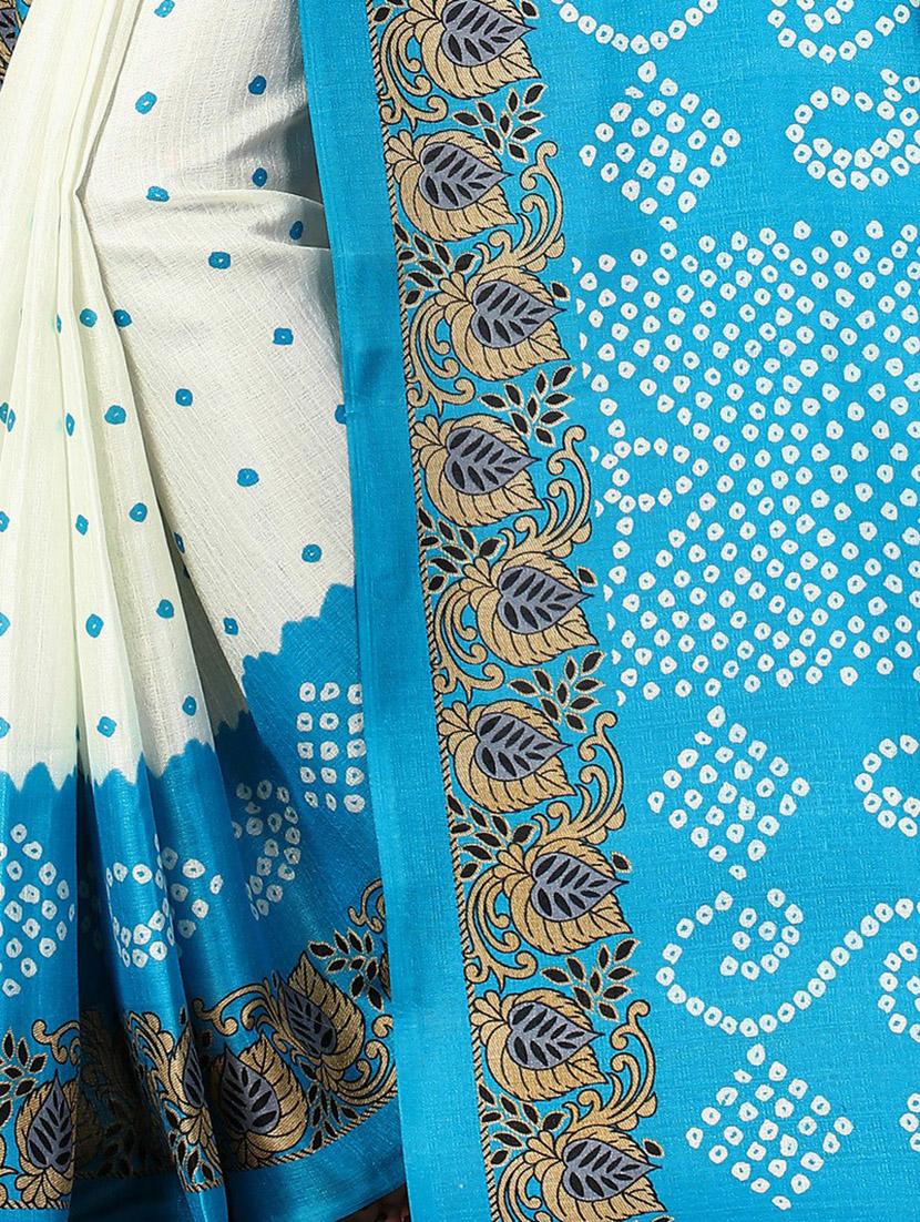 bandhani printed saree with blouse - 20039688 - Standard Image - 2