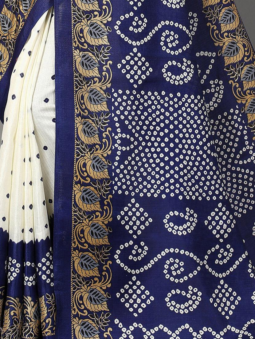 bandhani printed saree with blouse - 20039695 - Standard Image - 2
