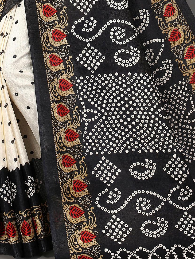 bandhani printed saree with blouse - 20039696 - Standard Image - 2