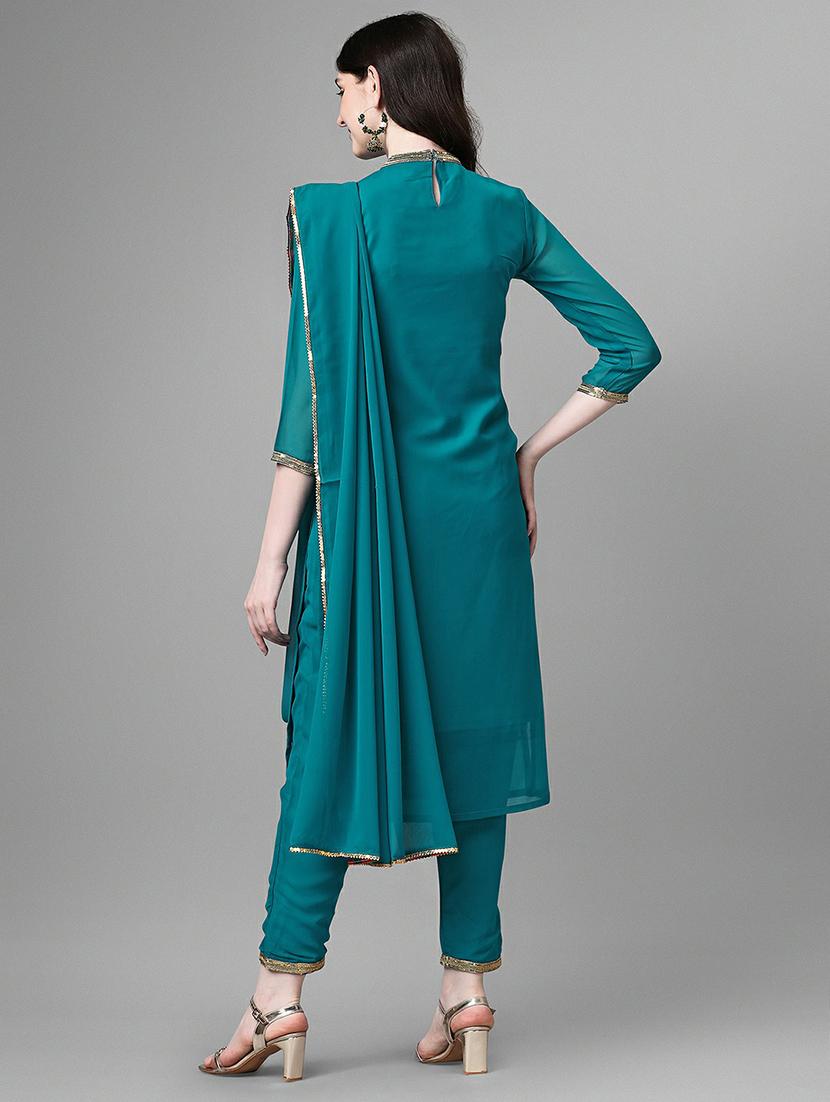 embroidered kurta pant set with dupatta - 20039776 - Standard Image - 2