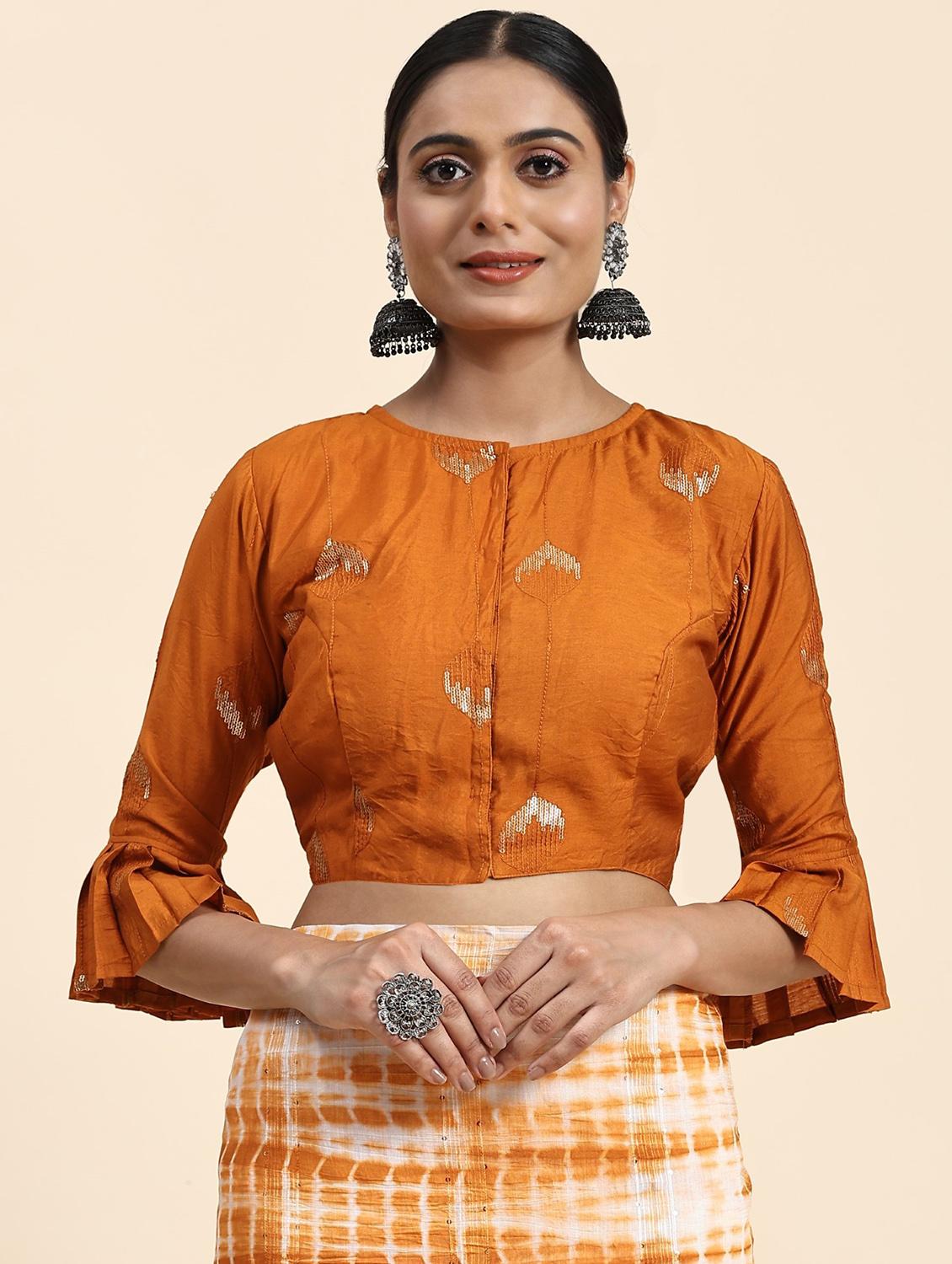 women's tie & dye mustard colored saree - 20040216 - Standard Image - 2