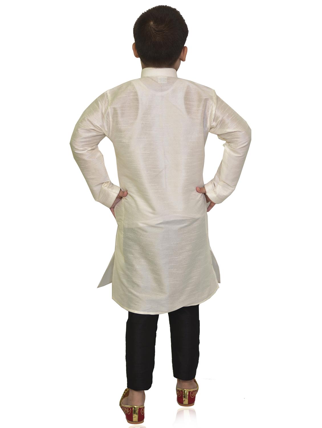 cream cotton kurta set - 20040371 - Standard Image - 2