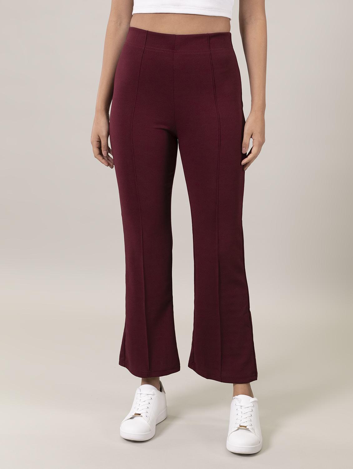mid rise solid bootcut trouser - 20040450 -  Zoom Image - 0