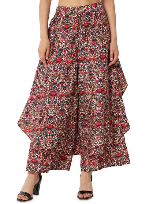 printed flared regular palazzo - 20041526 - Standard Image - 0