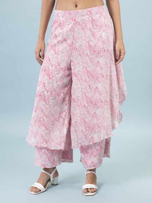 printed ruffled regular palazzo - 20041528 -  Standard Image - 0