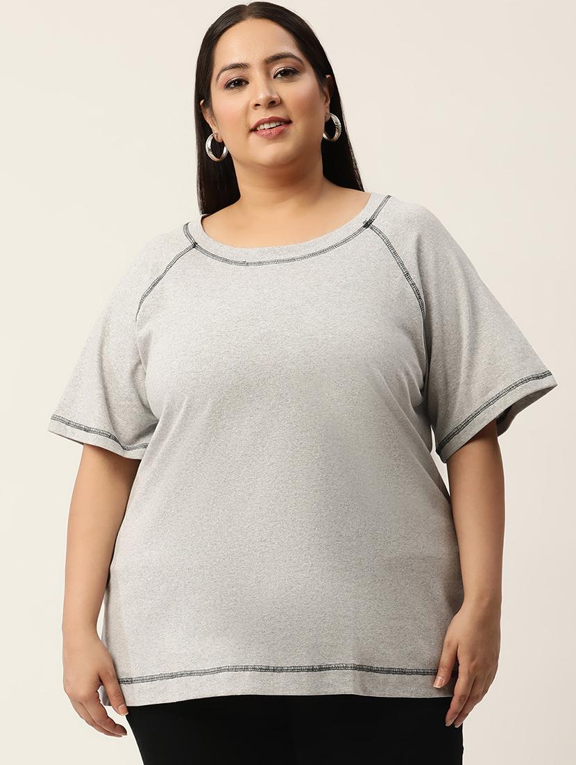 women's plain round neck t-shirt - 20041610 -  Zoom Image - 0