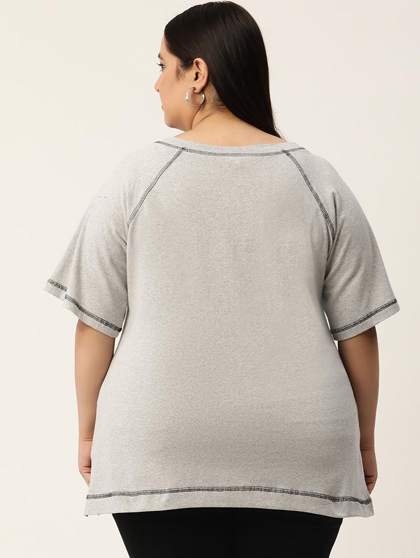 women's plain round neck t-shirt - 20041610 - Standard Image - 2