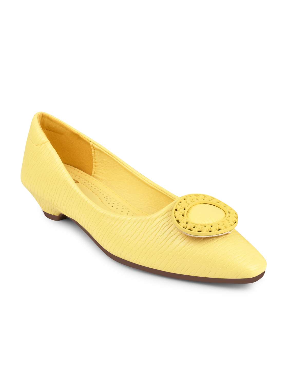 yellow slip on textured ballerina - 20045140 -  Standard Image - 2