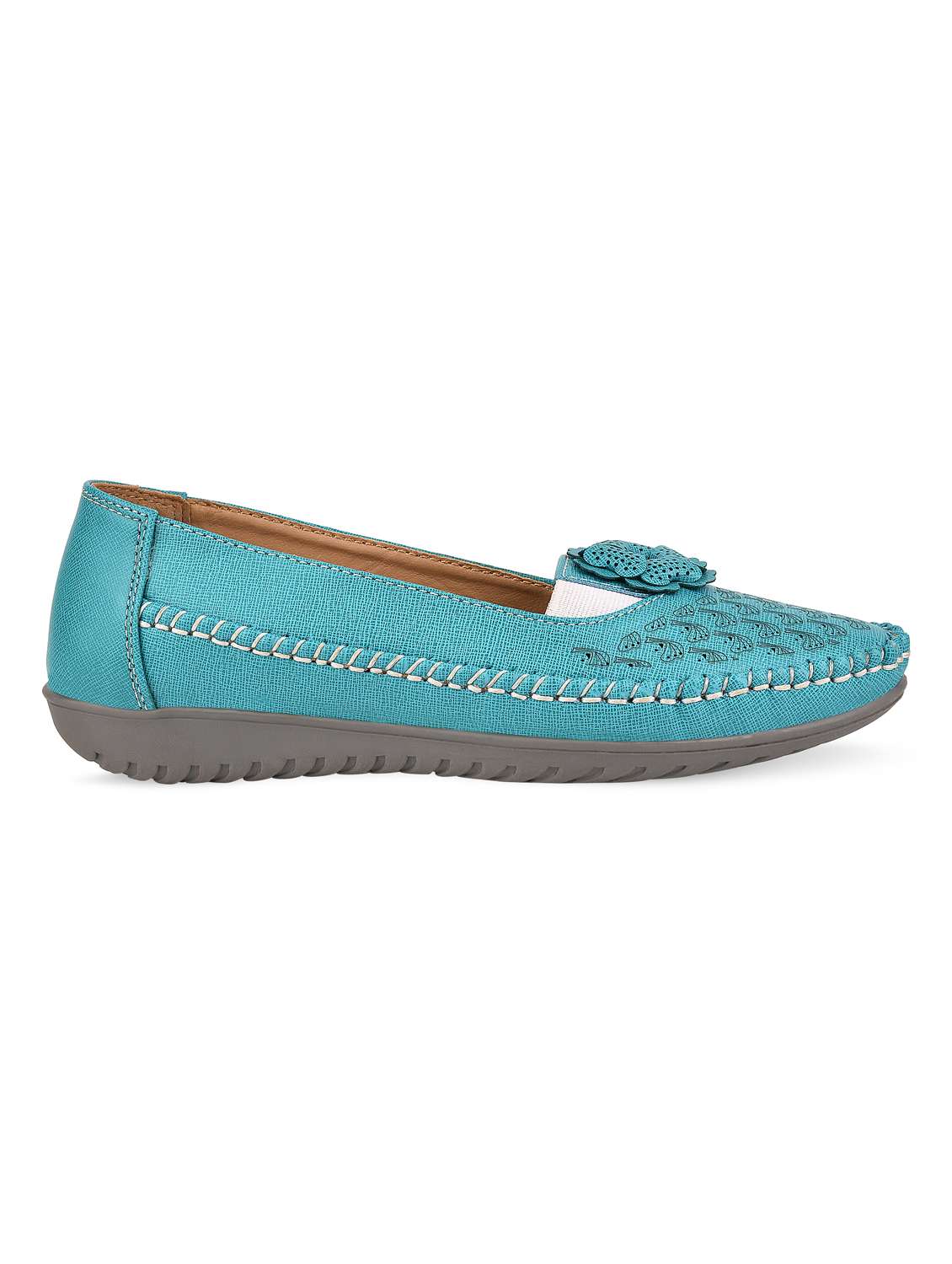 turquoise solid moccasin - 20045151 -  Standard Image - 2
