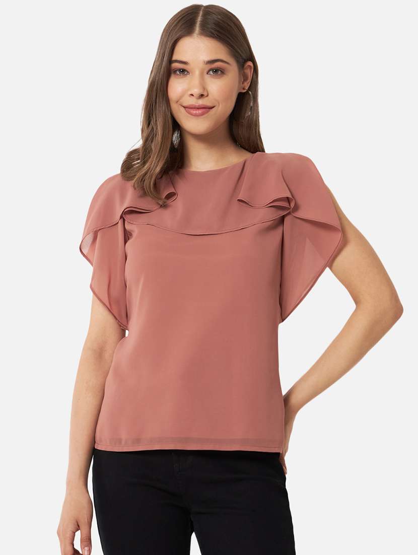 women's straight round neck top
