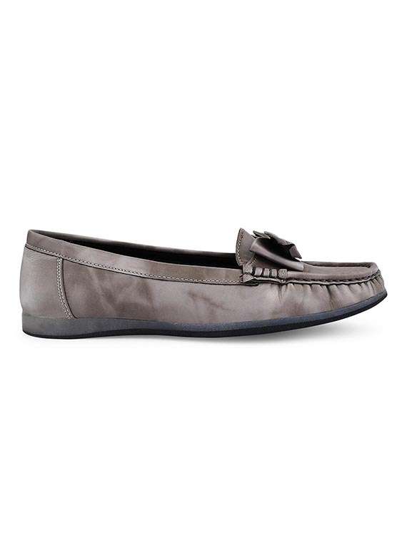 grey pu slip on loafers - 20045295 -  Standard Image - 2