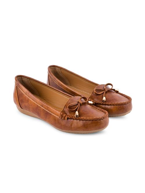 brown pu slip on loafers - 20045302 - Standard Image - 0