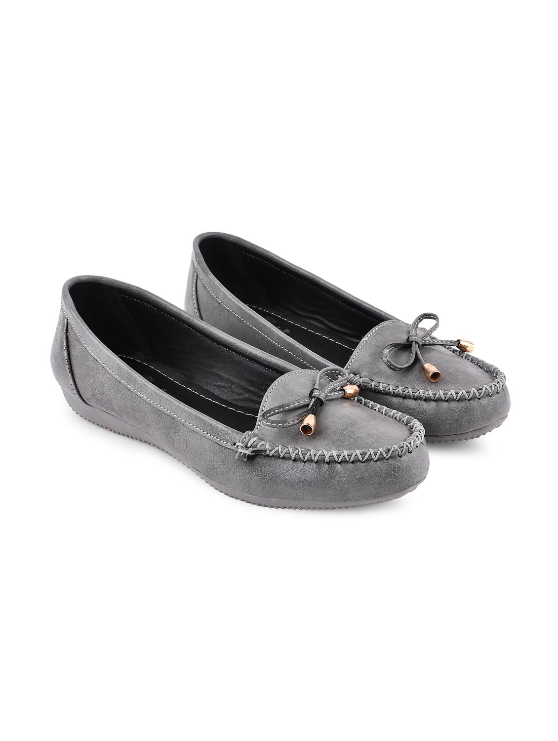 grey pu slip on loafers - 20045303 - Zoom Image - 0