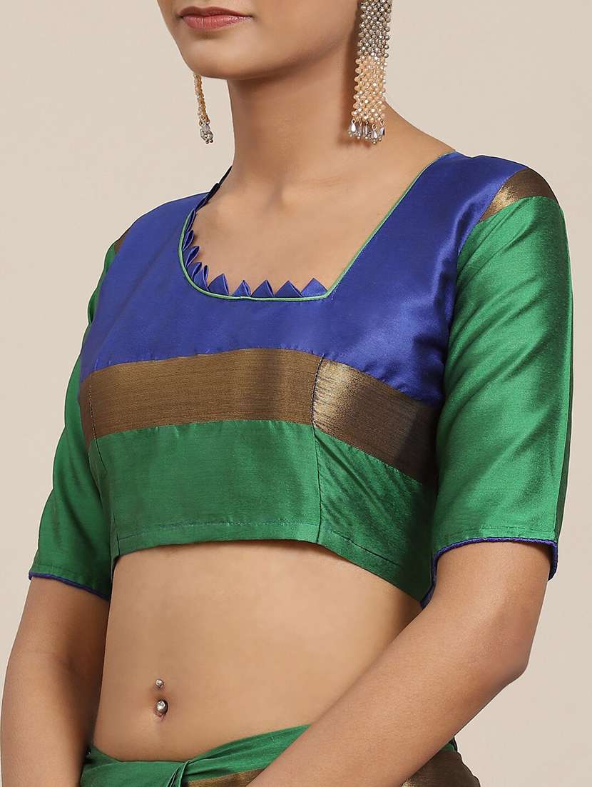 women's geometric blue colored saree with blouse - 20045876 -  Standard Image - 2