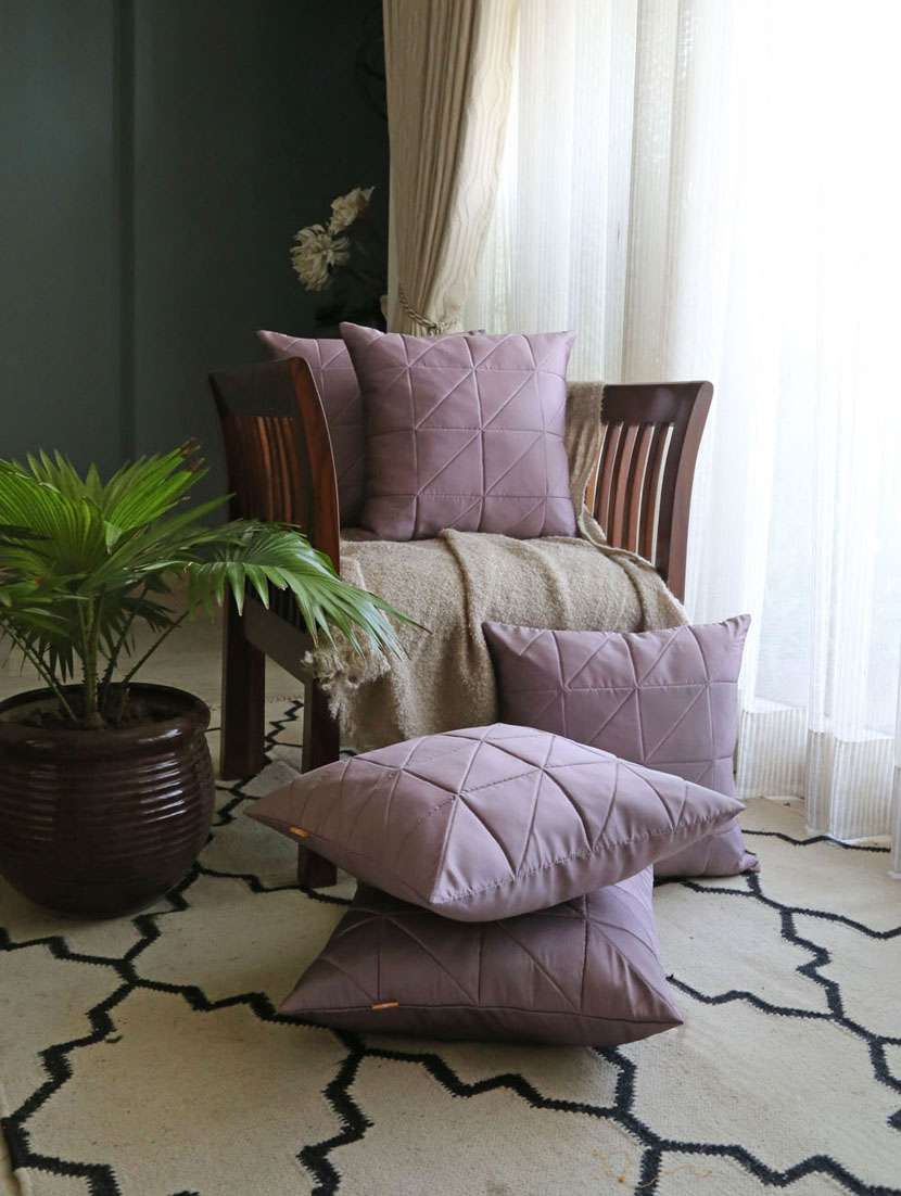 purple quilted cushion cover