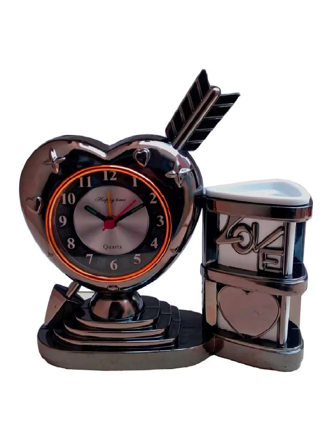 sigaram heart shaped dial alarm clock and desk organiser - 20047594 -  Standard Image - 2