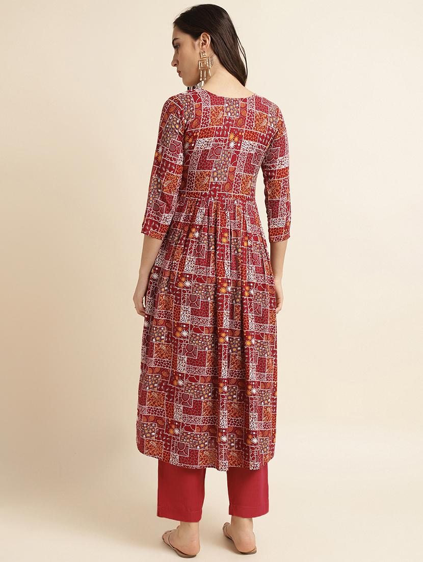 printed kurta pant set - 20047684 - Standard Image - 2