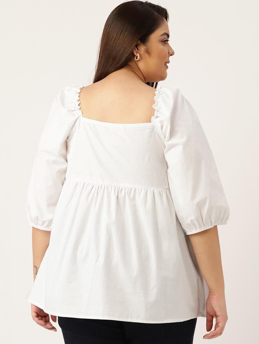 women's peplum square neck top - 20047711 - Standard Image - 2
