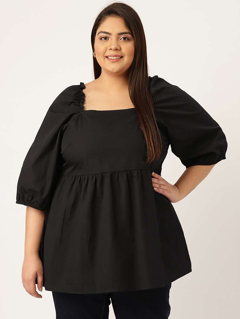 women's peplum square neck top